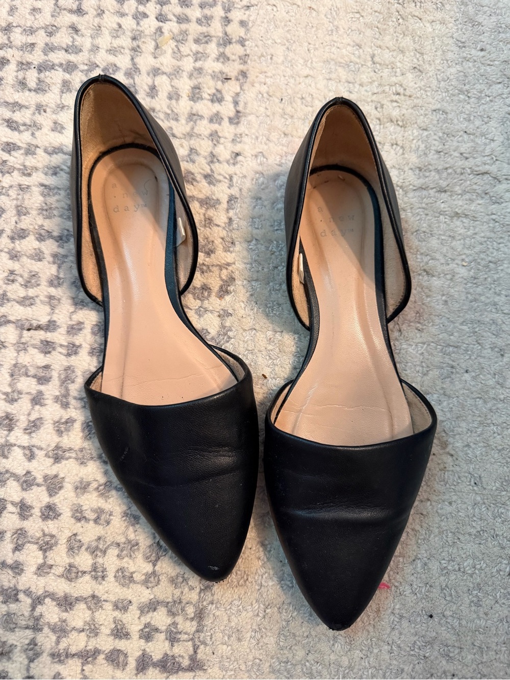 Black Pointed-Toe D'Orsay Flats - Women